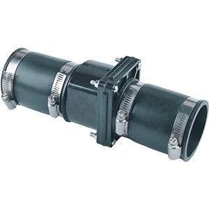 Pictured is Boro Hydro Master 521106 2 inch Traditional flapper style Sump Pump Check Valve, slip x slip connectors. 